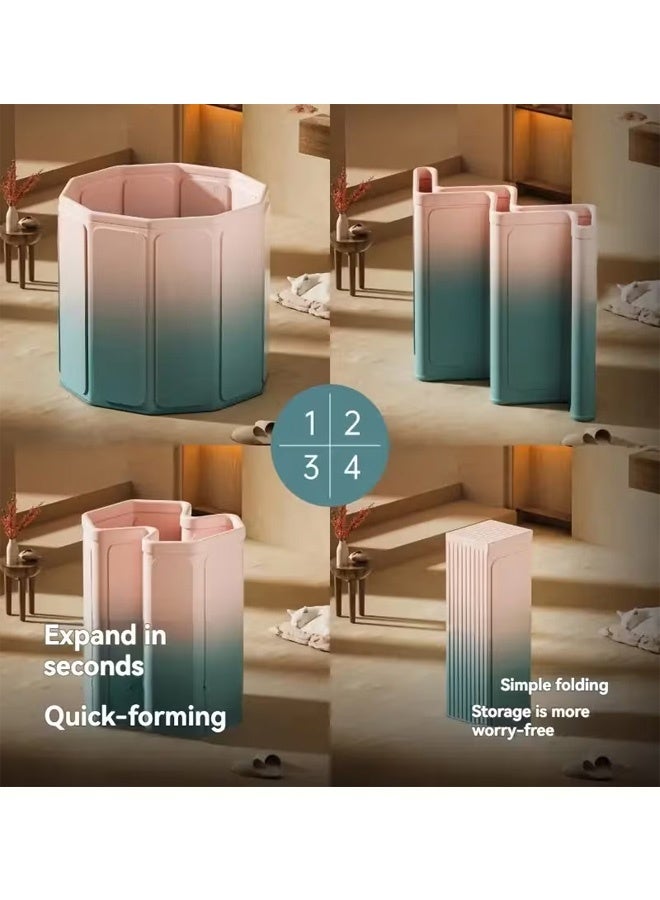 Beauenty Waterproof Portable Folding Soaking Spa Bathtub Barrel, Household Shower Bathing Tubs, Bathroom Family Separate Spa Tub For Adults And Kid  70cm - Image 3